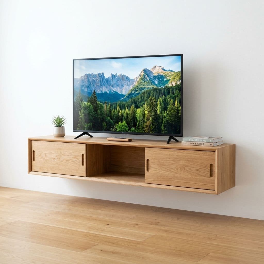 Floating Oak TV Stand